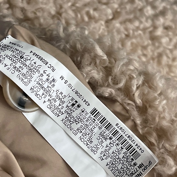 Zara Cream Teddy Jacket Boho Bohemian Whimsical Unique - Picture 7 of 9